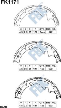 FBK FK1171 - Комплект тормозных колодок, барабанные autospares.lv