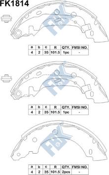 FBK FK1814 - Комплект тормозных колодок, барабанные autospares.lv