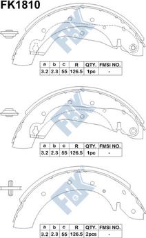 FBK FK1810 - Комплект тормозных колодок, барабанные autospares.lv