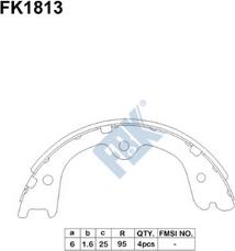 FBK FK1813 - Комплект тормозных колодок, барабанные autospares.lv