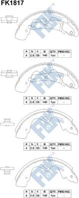 FBK FK1817 - Комплект тормозных колодок, барабанные autospares.lv