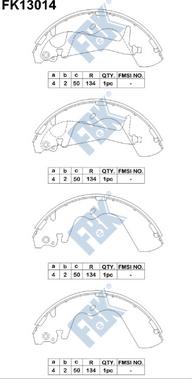 FBK FK13014 - Комплект тормозных колодок, барабанные autospares.lv