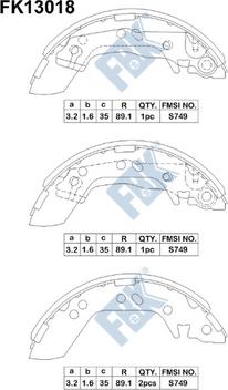 FBK FK13018 - Комплект тормозных колодок, барабанные autospares.lv