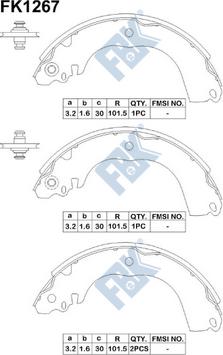 FBK FK1267 - Комплект тормозных колодок, барабанные autospares.lv