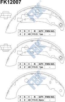 FBK FK12007 - Комплект тормозных колодок, барабанные autospares.lv