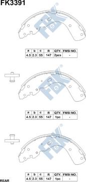 FBK FK3391 - Комплект тормозных колодок, барабанные autospares.lv