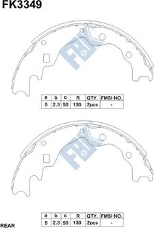 FBK FK3349 - Комплект тормозных колодок, барабанные autospares.lv