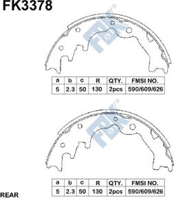 FBK FK3378 - Комплект тормозных колодок, барабанные autospares.lv