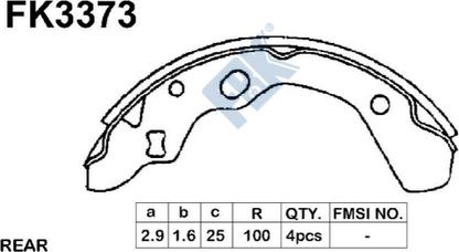 FBK FK3373 - Комплект тормозных колодок, барабанные autospares.lv