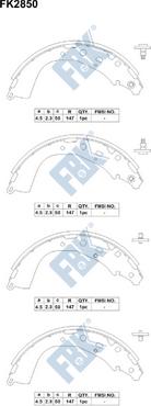 FBK FK2850 - Комплект тормозных колодок, барабанные autospares.lv