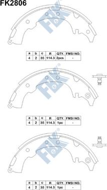 FBK FK2806 - Комплект тормозных колодок, барабанные autospares.lv