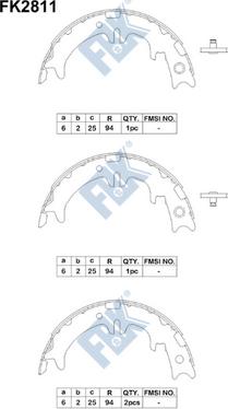 FBK FK2811 - Комплект тормозных колодок, барабанные autospares.lv