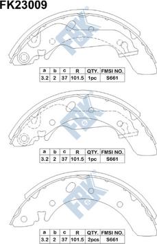 FBK FK23009 - Комплект тормозных колодок, барабанные autospares.lv