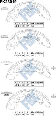 FBK FK23019 - Комплект тормозных колодок, барабанные autospares.lv