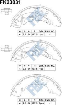 FBK FK23031 - Комплект тормозных колодок, барабанные autospares.lv