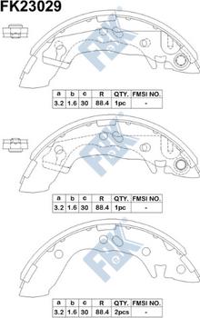 FBK FK23029 - Комплект тормозных колодок, барабанные autospares.lv