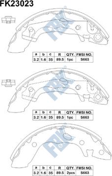 FBK FK23023 - Комплект тормозных колодок, барабанные autospares.lv