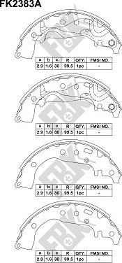 FBK FK2383A - Комплект тормозных колодок, барабанные autospares.lv