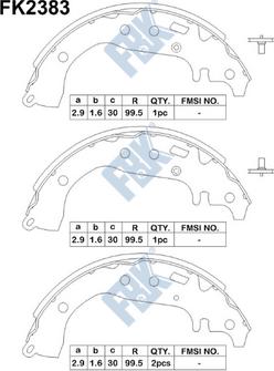 FBK FK2383 - Комплект тормозных колодок, барабанные autospares.lv