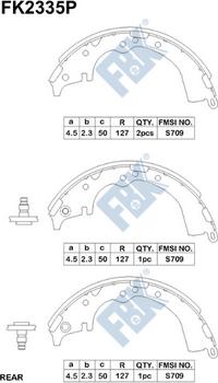 FBK FK2335P - Комплект тормозных колодок, барабанные autospares.lv