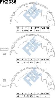 FBK FK2336 - Комплект тормозных колодок, барабанные autospares.lv