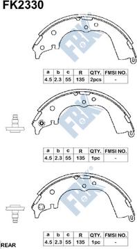 FBK FK2330 - Комплект тормозных колодок, барабанные autospares.lv