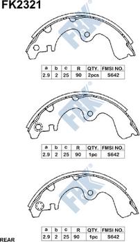 FBK FK2321 - Комплект тормозных колодок, барабанные autospares.lv