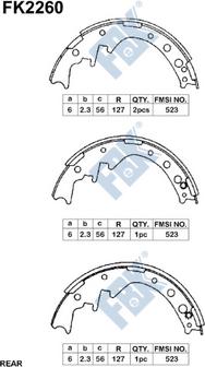 FBK FK2260 - Комплект тормозных колодок, барабанные autospares.lv