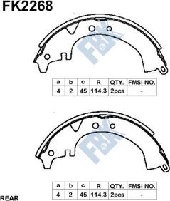 FBK FK2268 - Комплект тормозных колодок, барабанные autospares.lv