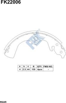 FBK FK22006 - Комплект тормозных колодок, барабанные autospares.lv