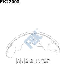 FBK FK22000 - Комплект тормозных колодок, барабанные autospares.lv