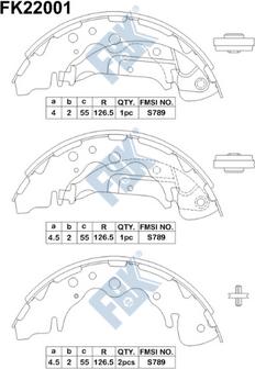 FBK FK22001 - Комплект тормозных колодок, барабанные autospares.lv