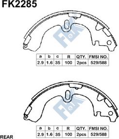 FBK FK2285 - Комплект тормозных колодок, барабанные autospares.lv