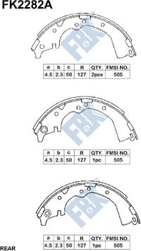 FBK FK2282A - Комплект тормозных колодок, барабанные autospares.lv