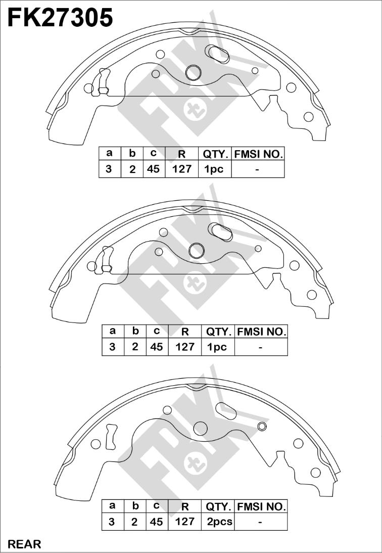 FBK FK27305 - Комплект тормозных колодок, барабанные autospares.lv