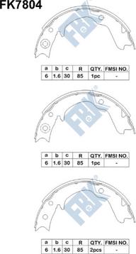 FBK FK7804 - Комплект тормозных колодок, барабанные autospares.lv