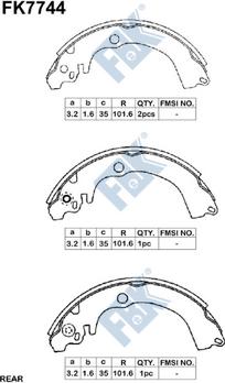 FBK FK7744 - Комплект тормозных колодок, барабанные autospares.lv