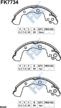 FBK FK7734 - Комплект тормозных колодок, барабанные autospares.lv