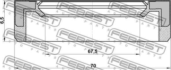 Febest 95BAY-61700507X - Уплотняющее кольцо, раздаточная коробка autospares.lv