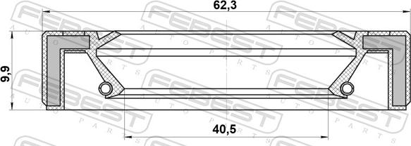 Febest 95GAY-42621010C - Уплотняющее кольцо, раздаточная коробка autospares.lv