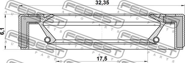 Febest 95GAY-19320606X - Ремкомплект, осевой шарнир рулевой тяги autospares.lv