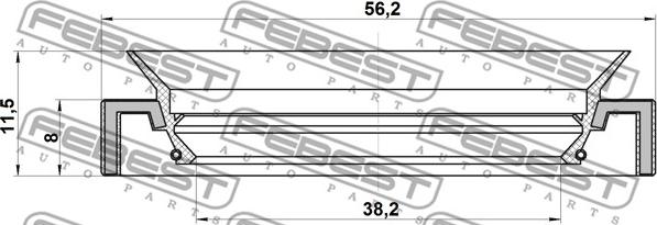 Febest 95HAY-40560812L - Уплотнительное кольцо вала, приводной вал autospares.lv