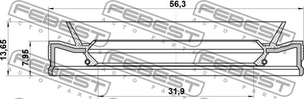 Febest 95HEY-33560814C - Сальник АКПП autospares.lv