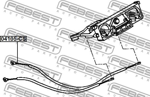 Febest 04105-CS - Тросик заслонки отопителя autospares.lv