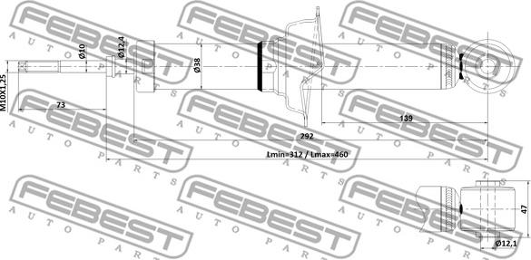 Febest 04110-009R - Амортизатор autospares.lv