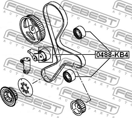 Febest 0488-KB4 - Направляющий ролик, зубчатый ремень ГРМ autospares.lv