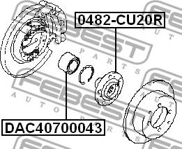 Febest 0482-CU20R - Ступица колеса, поворотный кулак autospares.lv