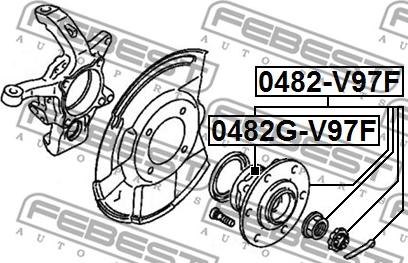 Febest 0482G-V97F - Ступица колеса, поворотный кулак autospares.lv