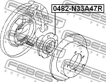 Febest 0482-N33A47R - Ступица колеса, поворотный кулак autospares.lv