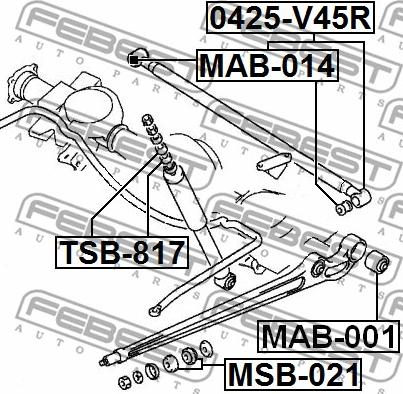 Febest MAB-014 - Сайлентблок, рычаг подвески колеса autospares.lv